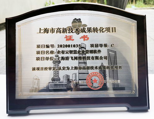 濤飛網(wǎng)絡(luò)榮獲2020年度上海市高新技術(shù)成果轉(zhuǎn)化項目認(rèn)定